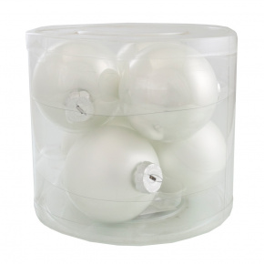 Набор шаров 6шт. в тубе (стекло), D8см, в асс., бел. в интернет-магазине флористических аксессуаров Азалия Декор