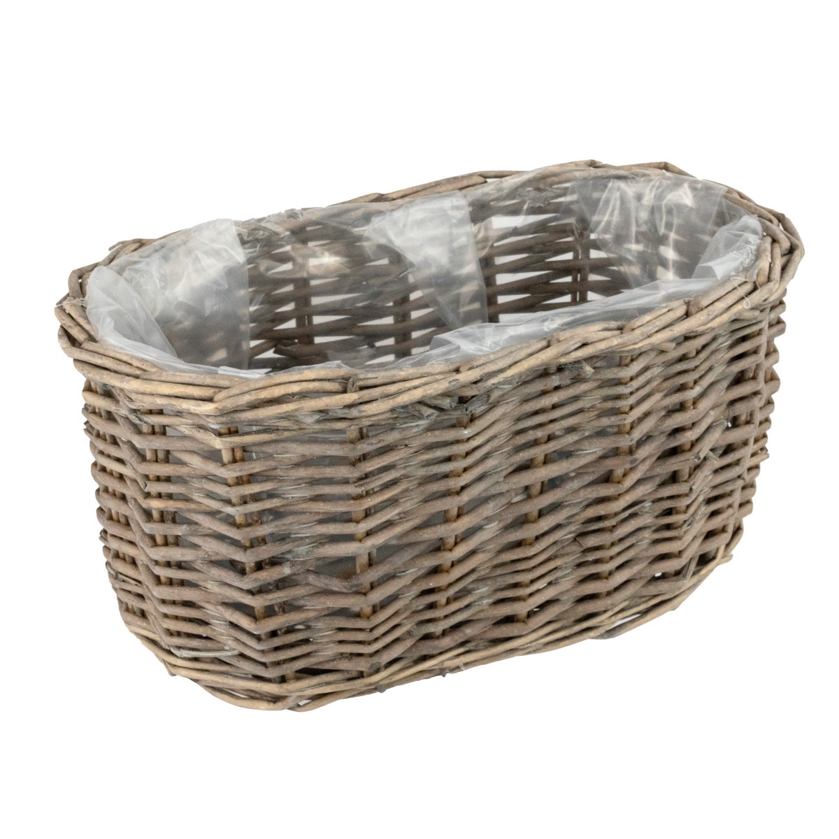 Кашпо плетеное (ива), 30х17хН15см, серый в интернет-магазине флористических аксессуаров Азалия Декор