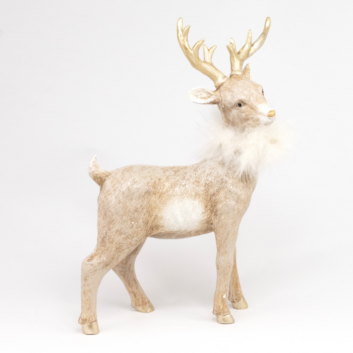 Сувенир Олень (полирезин), Н24,5х16х7,5см, шампань в интернет-магазине флористических аксессуаров Азалия Декор