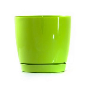Цв. горшок с поддоном Toscana круглый (пластик), D19xH18,5 см, светло-зеленый в интернет-магазине флористических аксессуаров Азалия Декор