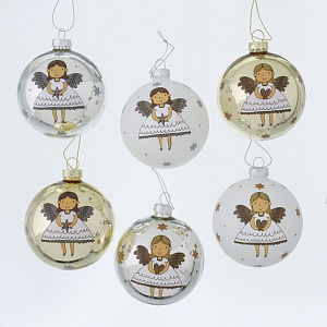 Украшение подвесное Шар (стекло), D8см, в асс., цв. в асс. в интернет-магазине флористических аксессуаров Азалия Декор