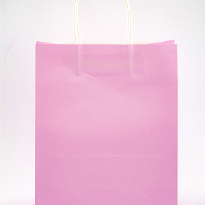 Пакет подарочный (крафт), 21хH26см (в уп. 12 шт.), светло-розовый в интернет-магазине флористических аксессуаров Азалия Декор
