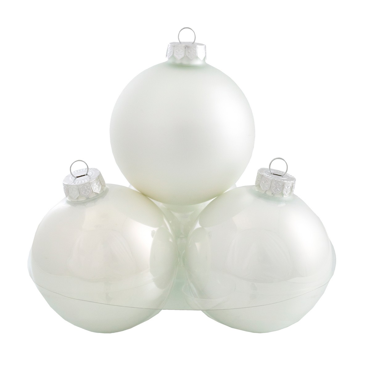 Набор шаров 6шт. в тубе (стекло), D10см, в асс., бел. в интернет-магазине флористических аксессуаров Азалия Декор