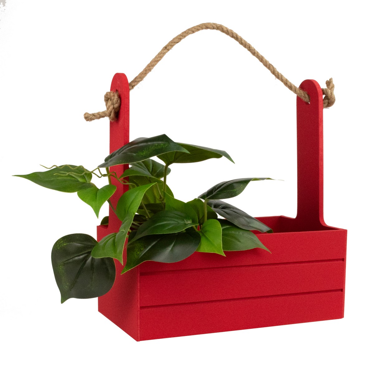 Корзина (дерево), 25х15х30см, красный в интернет-магазине флористических аксессуаров Азалия Декор