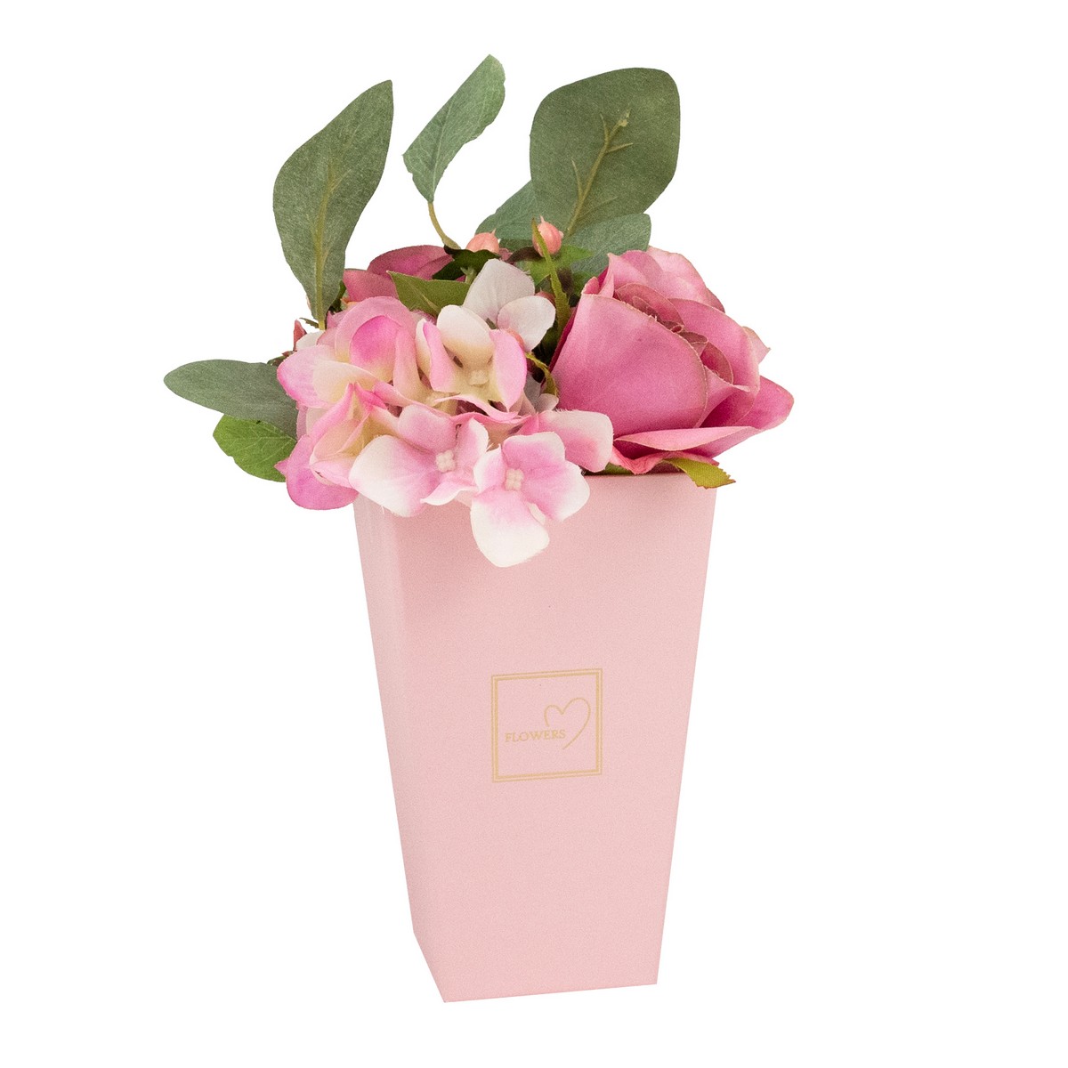 Кашпо для цветов Трапеция, 9х9хH14,5см, розовый в интернет-магазине флористических аксессуаров Азалия Декор