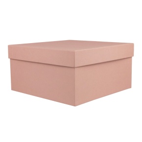 Коробка подарочная квадратная, 20х20х10 см, пудровый в интернет-магазине флористических аксессуаров Азалия Декор