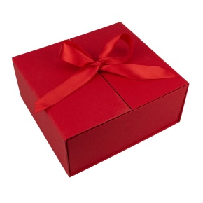 Коробка подарочная (картон), 21х19хН9см, красный в интернет-магазине флористических аксессуаров Азалия Декор