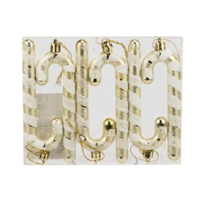 Набор украшений Конфеты 6шт. (пластик), 11,5х4см, золотой в интернет-магазине флористических аксессуаров Азалия Декор