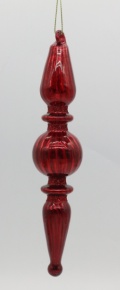Украшение подвесное Сосулька (стекло), Н19х4х4см, красный в интернет-магазине флористических аксессуаров Азалия Декор