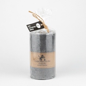 Свеча-столбик Бирмингем (62 часа, пальмовый воск), D7xH12см, серый в интернет-магазине флористических аксессуаров Азалия Декор