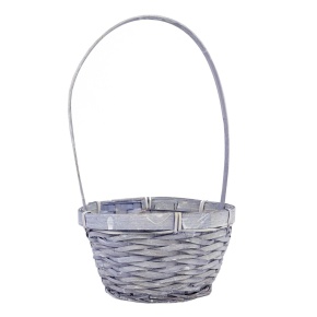 Корзина плетеная (бамбук), D17x10,5xH33см, сиреневый в интернет-магазине флористических аксессуаров Азалия Декор