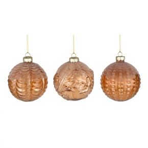 Украшение подвесное Шар (стекло), D8см, в асс., коричневый в интернет-магазине флористических аксессуаров Азалия Декор