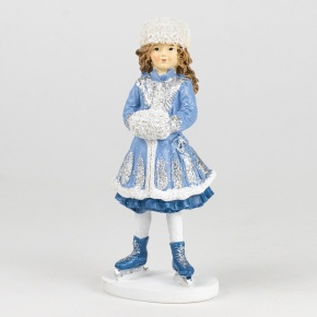 Сувенир Девочка на коньках (полирезин), Н18х8х7см, синий в интернет-магазине флористических аксессуаров Азалия Декор