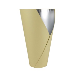 Кашпо со вставкой, 14х7хН22см, бежевый в интернет-магазине флористических аксессуаров Азалия Декор