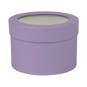 Коробка подарочная круглая, D12,5xH8,5см, сиреневый в интернет-магазине флористических аксессуаров Азалия Декор