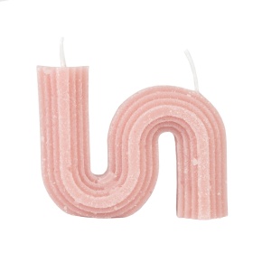 Свеча Зигзаг (5 часов), 9xH7см, персиковый в интернет-магазине флористических аксессуаров Азалия Декор