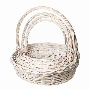 Набор корзин плетеных 4шт. (ива), 55x44x17xH52см, отбеленный в интернет-магазине флористических аксессуаров Азалия Декор