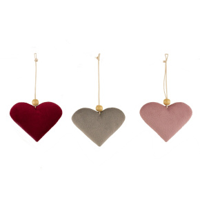 Украшение подвесное Сердце, 5,5х8,5см, цв. в асс. в интернет-магазине флористических аксессуаров Азалия Декор