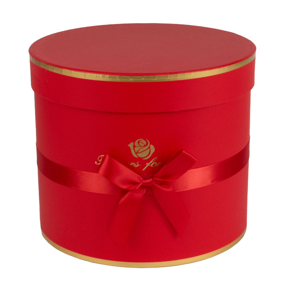 Набор коробок подарочных круглых 3шт., 23х19,5см, красный в интернет-магазине флористических аксессуаров Азалия Декор
