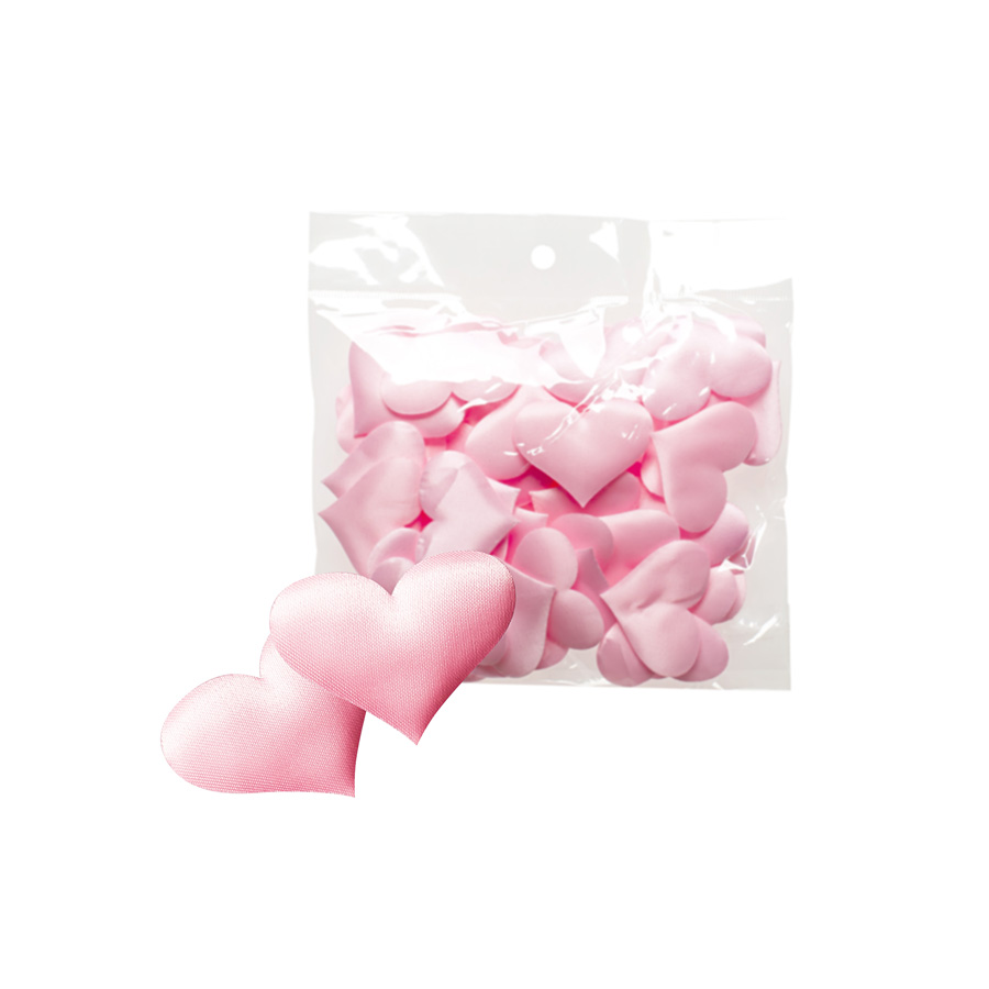 Набор сердечек, 4см, 50шт., розовый/2000шт. в интернет-магазине флористических аксессуаров Азалия Декор