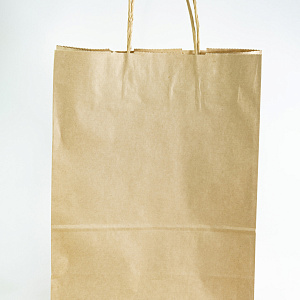 Пакет подарочный (крафт), 45х35x15см (в уп. 25 шт.), натуральный в интернет-магазине флористических аксессуаров Азалия Декор