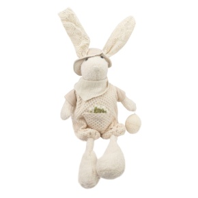 Сувенир Кролик мальчик сидящий, H64x29x16,5см, кремовый в интернет-магазине флористических аксессуаров Азалия Декор