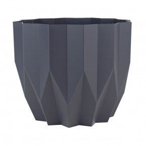 Кашпо Геометрия (пластик), D20xH16,5см, 3л, антрацитовый в интернет-магазине флористических аксессуаров Азалия Декор