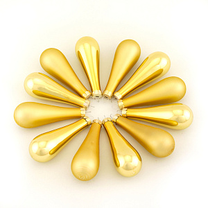 Набор украшений Капли 12шт. в тубе (стекло), 2,5x7,5см, микс зол. в интернет-магазине флористических аксессуаров Азалия Декор