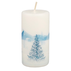 Свеча-столбик Апатиты (10 часов), D4xH8см, белый в интернет-магазине флористических аксессуаров Азалия Декор