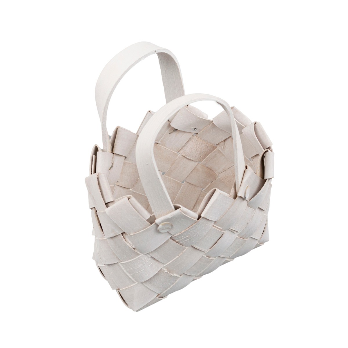 Корзина плетеная Сумка, 15x11xH17см, белый в интернет-магазине флористических аксессуаров Азалия Декор