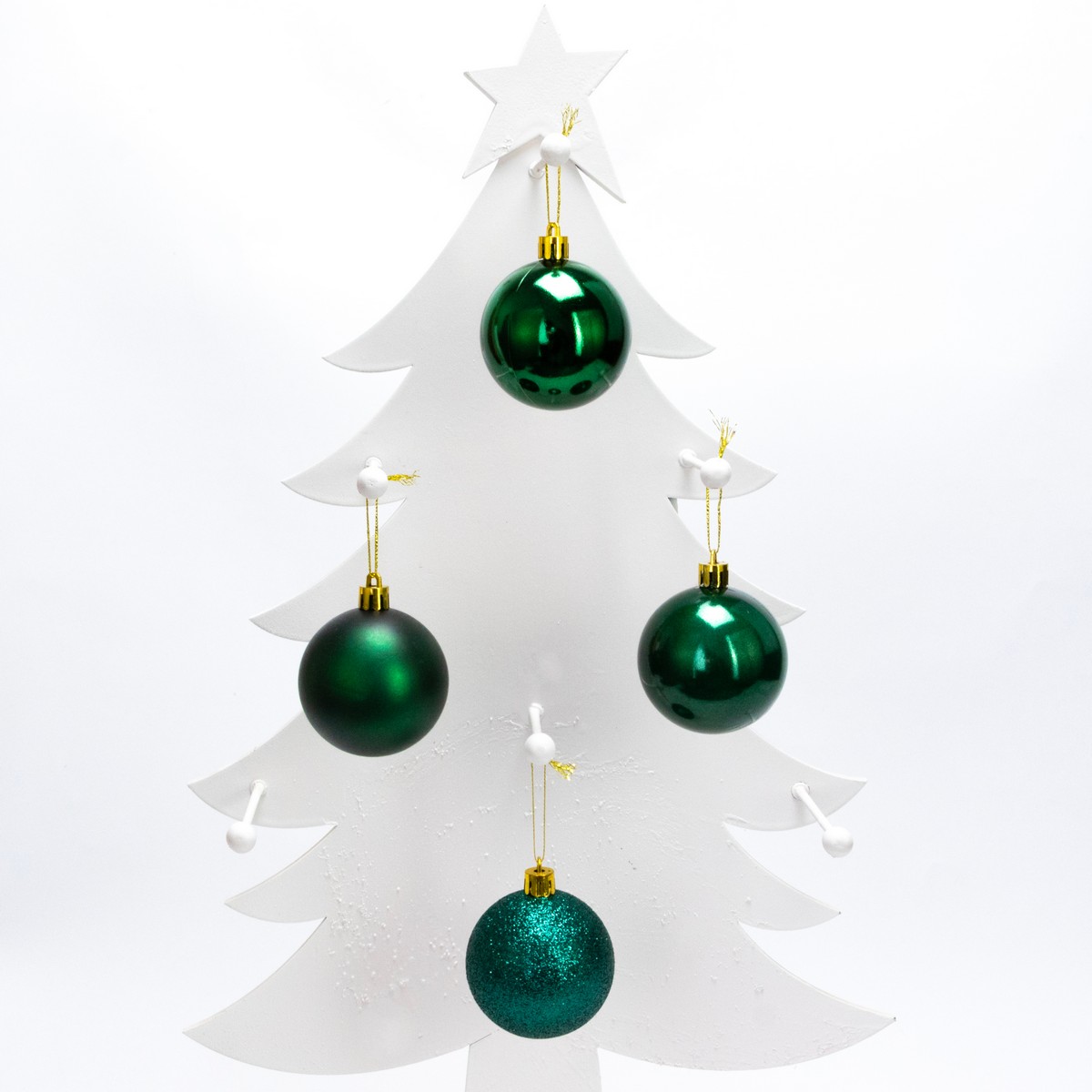 Набор шаров в тубе 10шт. (пластик), D6см, зеленый в интернет-магазине флористических аксессуаров Азалия Декор