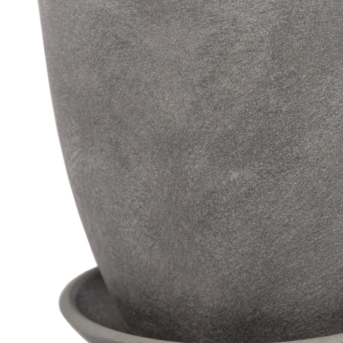 Цв. горшок с поддоном Замша (бетон), D15xH13см, 1,31л, серый в интернет-магазине флористических аксессуаров Азалия Декор