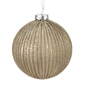 Украшение подвесное Шар (стекло), D10см, шампань в интернет-магазине флористических аксессуаров Азалия Декор