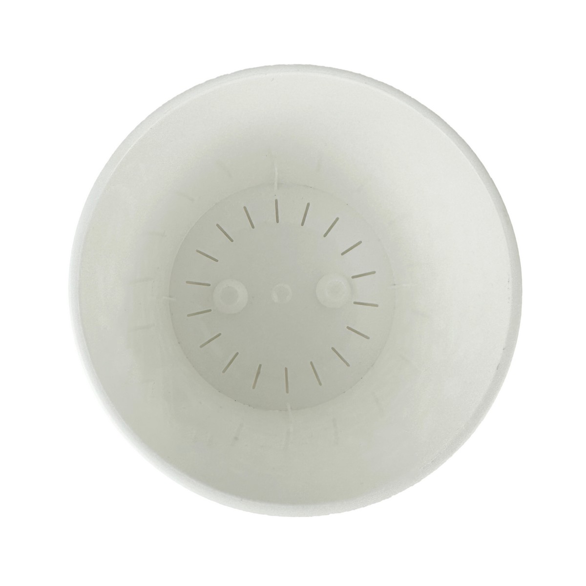 Кашпо со вставкой Листья (пластик), D13xH13,5см, 1,25л, бел. в интернет-магазине флористических аксессуаров Азалия Декор