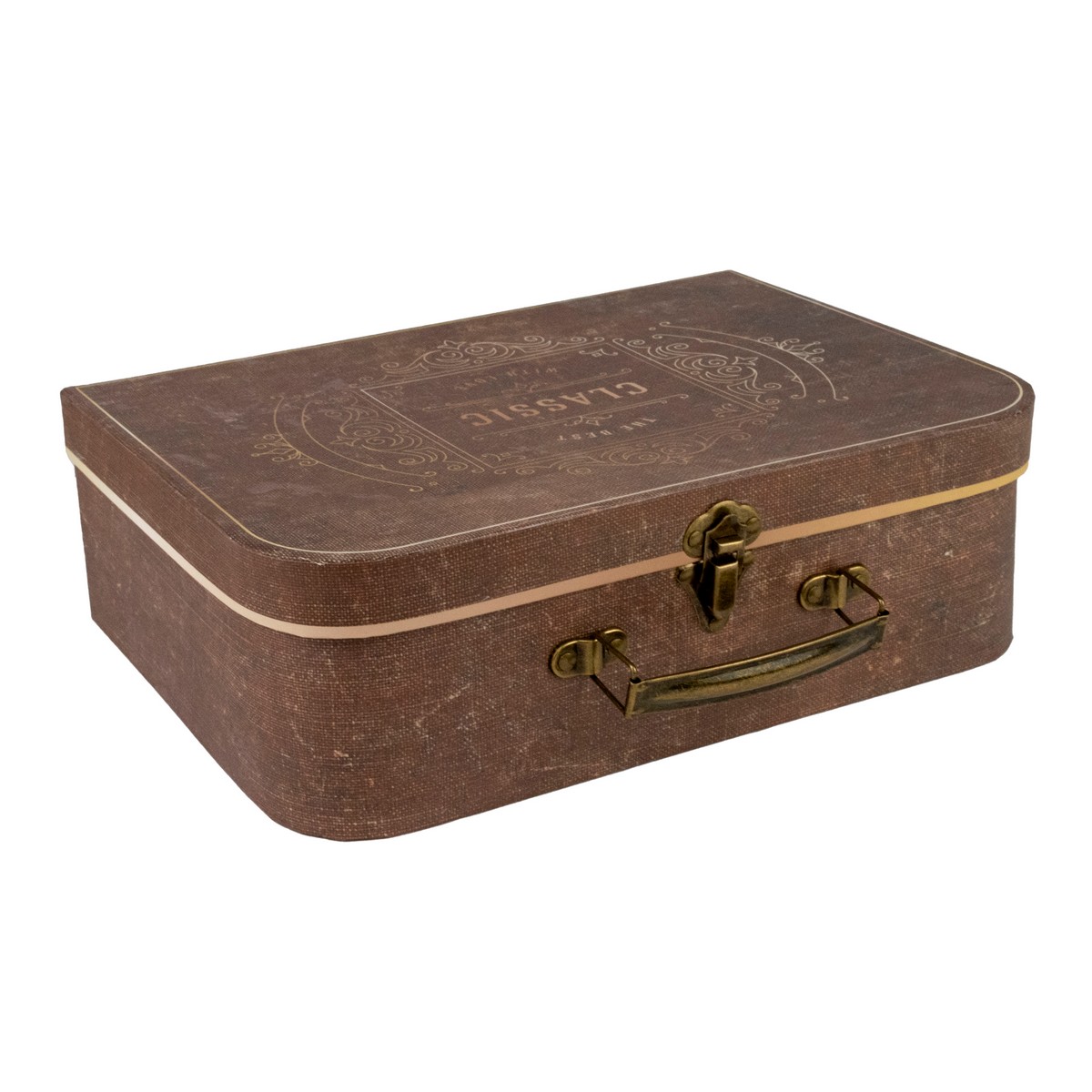 Набор коробок подарочных Чемодан 3шт., 30,2х21,9хH9,5см, коричневый в интернет-магазине флористических аксессуаров Азалия Декор