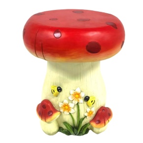 Садовая фигура Гриб (магнезия), H41x34x31см, белый/красный в интернет-магазине флористических аксессуаров Азалия Декор