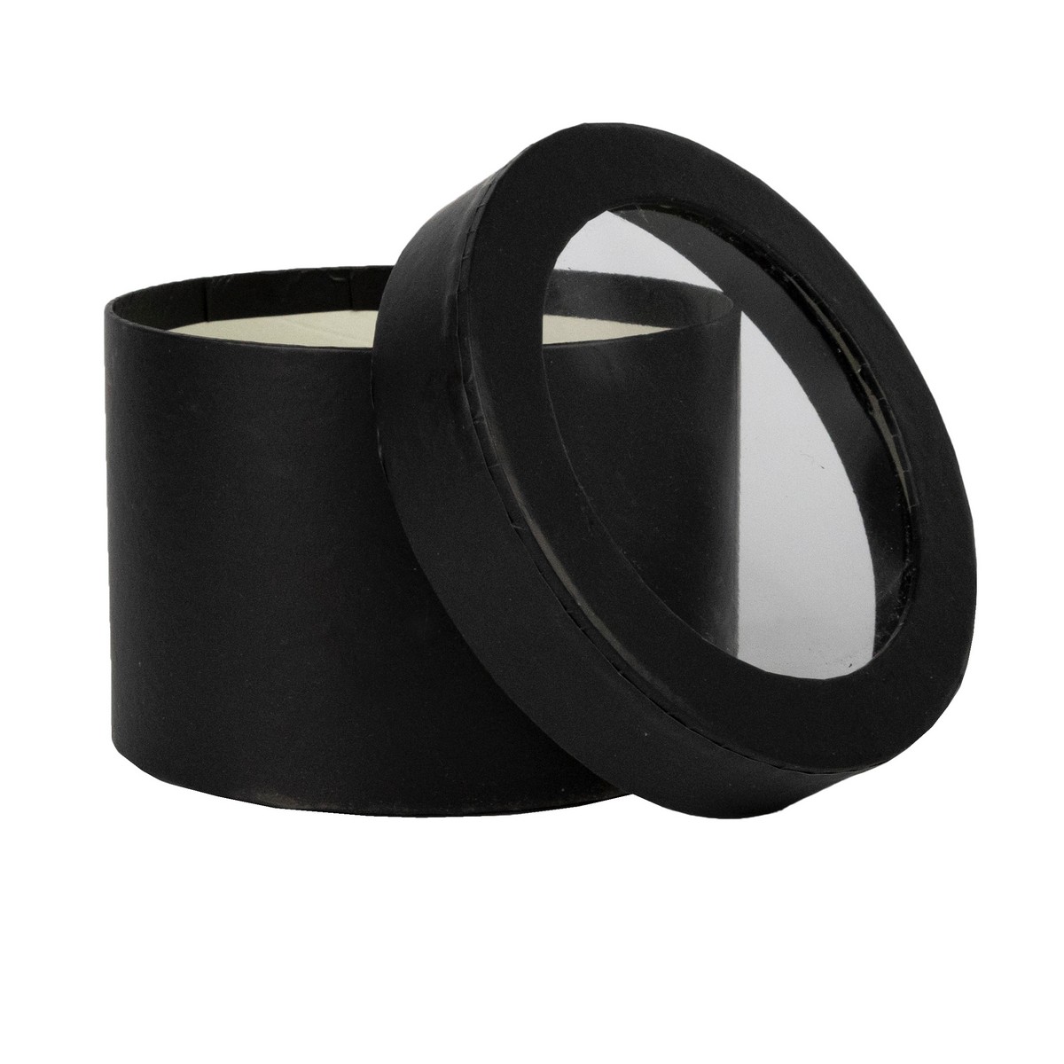 Коробка подарочная круглая, D12,5xH8,5см, черный в интернет-магазине флористических аксессуаров Азалия Декор