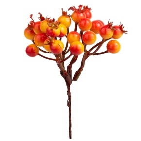 Набор веток с ягодами на вставках  5шт., H13 см, оранжевый в интернет-магазине флористических аксессуаров Азалия Декор