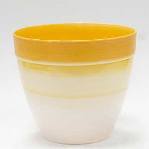 Кашпо (пластик), 1,5л, D16xН14см, оранжевый в интернет-магазине флористических аксессуаров Азалия Декор