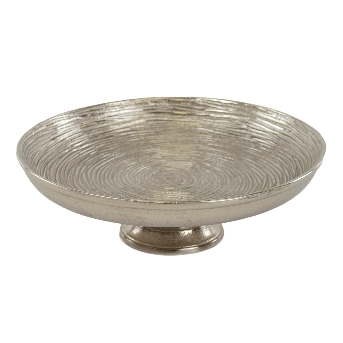 Блюдо на ножке (металл), D28xH9см, серебряный в интернет-магазине флористических аксессуаров Азалия Декор