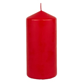 Свеча-столбик, H15xD7см, красный в интернет-магазине флористических аксессуаров Азалия Декор