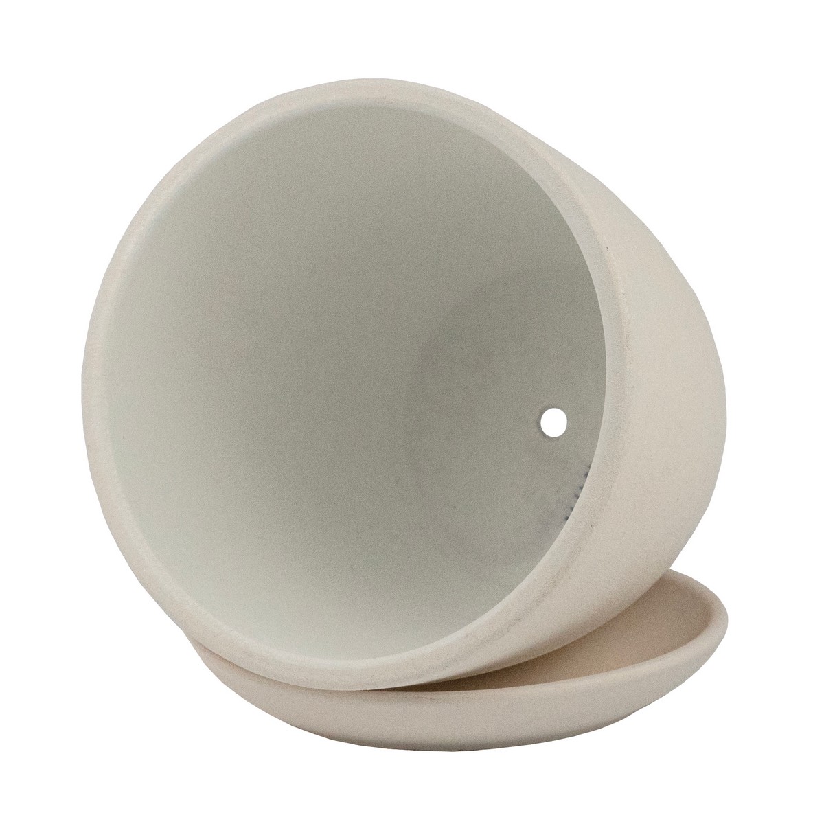 Цв. горшок с поддоном Замша (бетон), D15xH13см, 1,31л, белый в интернет-магазине флористических аксессуаров Азалия Декор