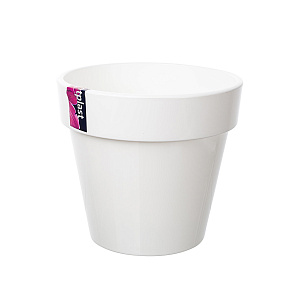 Кашпо Порто со вставкой (пластик), D17,5хH16см, 2,4л, белый в интернет-магазине флористических аксессуаров Азалия Декор