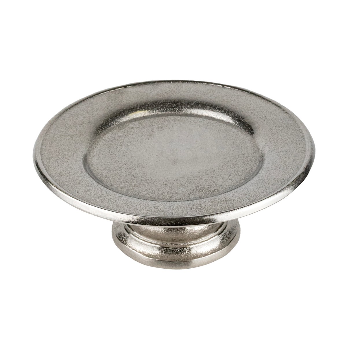 Подставка на ножке (металл), D24xH9,5см, серебряный в интернет-магазине флористических аксессуаров Азалия Декор