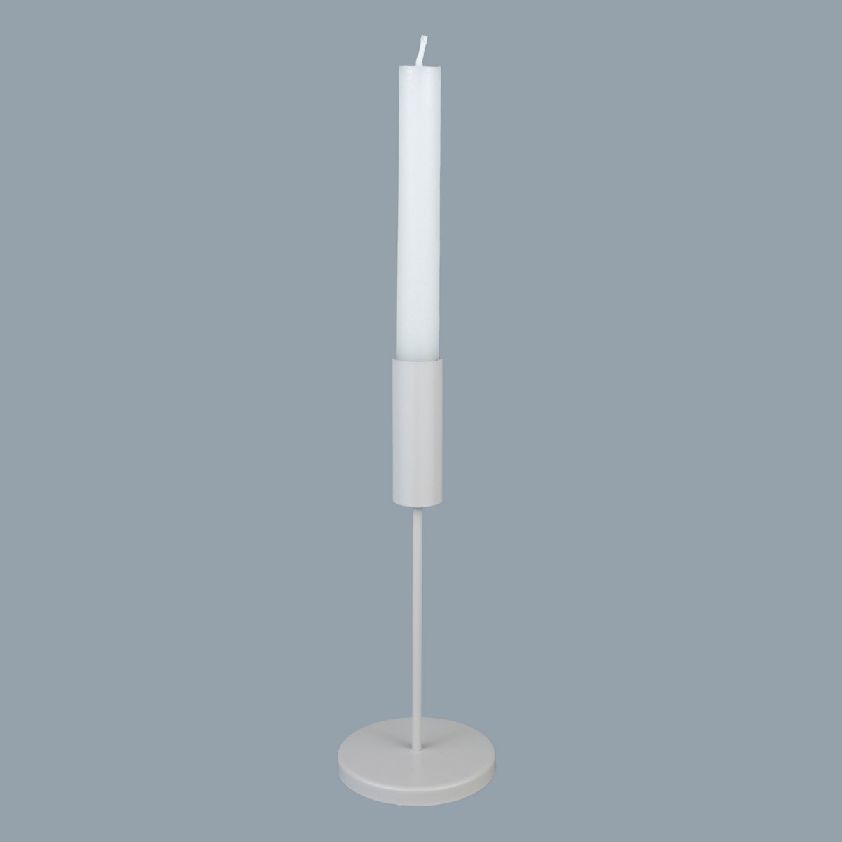 Подсвечник (металл), Н21x8см, белый в интернет-магазине флористических аксессуаров Азалия Декор