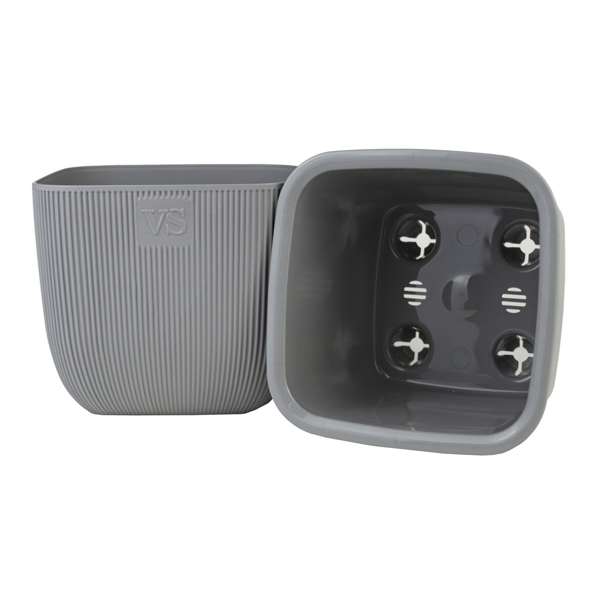 Кашпо Фабио (пластик), D19xH19см, 4,7л, серый в интернет-магазине флористических аксессуаров Азалия Декор