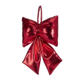 Украшение подвесное Бант (текстиль), 20х13х10см, красный в интернет-магазине флористических аксессуаров Азалия Декор