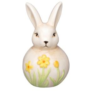 Сувенир Кролик (керамика), H16x9,5x9,5см, кремовый в интернет-магазине флористических аксессуаров Азалия Декор