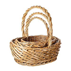 Набор корзин плетеных 3шт.(ива), 46x39x19xH46см, натуральный в интернет-магазине флористических аксессуаров Азалия Декор
