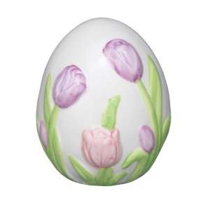 Сувенир Яйцо (керамика), H11x10x9,5см, белый в интернет-магазине флористических аксессуаров Азалия Декор